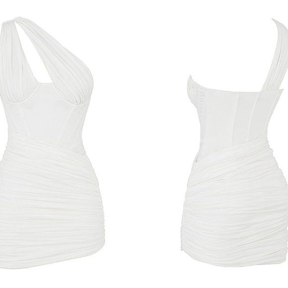 House of CB ‘Clementine’ White Cut Out Corset Mini Dress NWOT - Picture 8 of 12